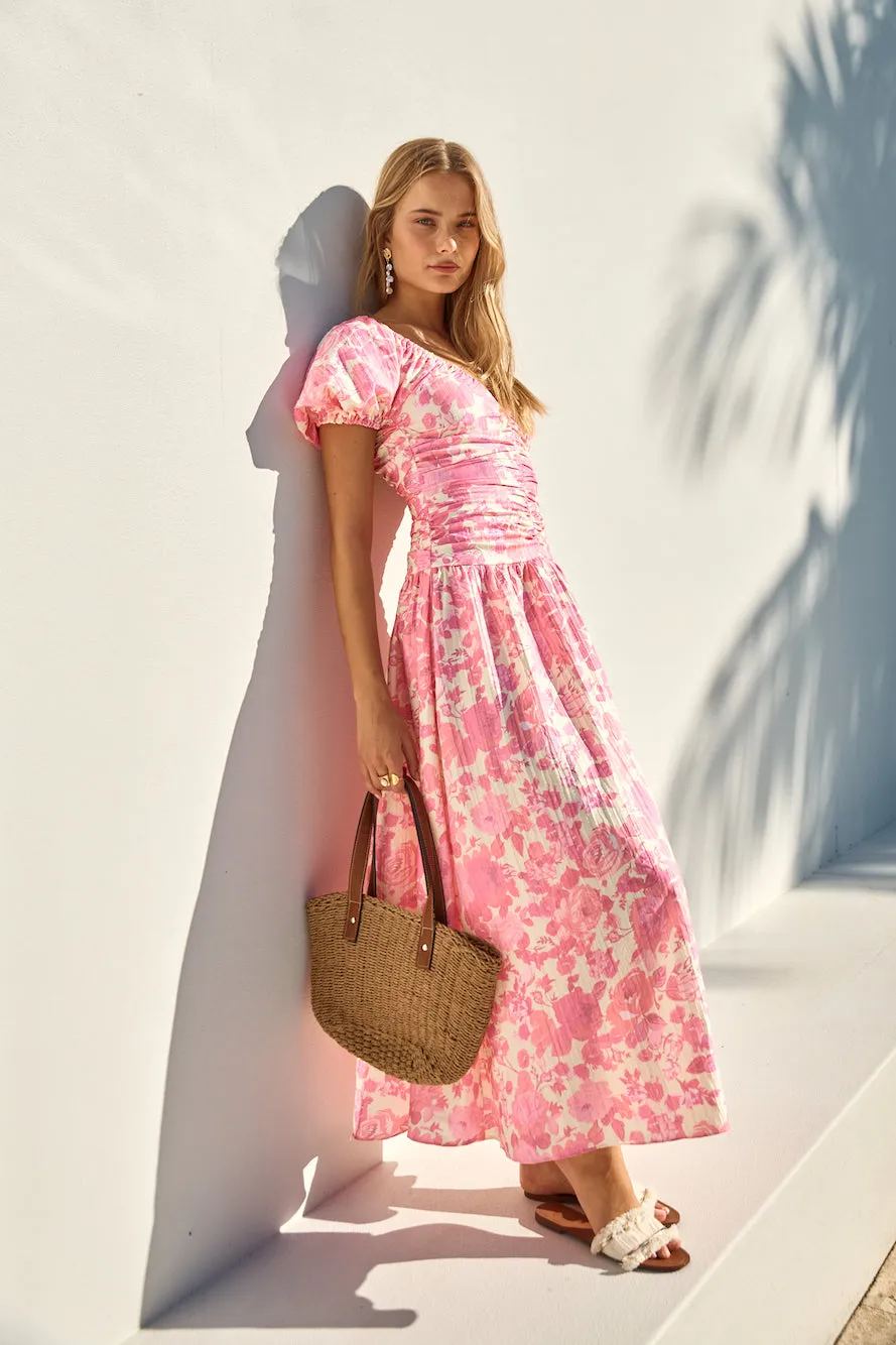 FORTUNATE ONE Garden Party Maxi Dress Pink sold by Fortunate One