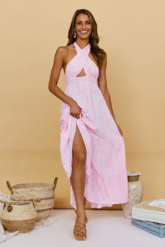 Heart Beating Maxi Dress Pink sold by Fortunate One