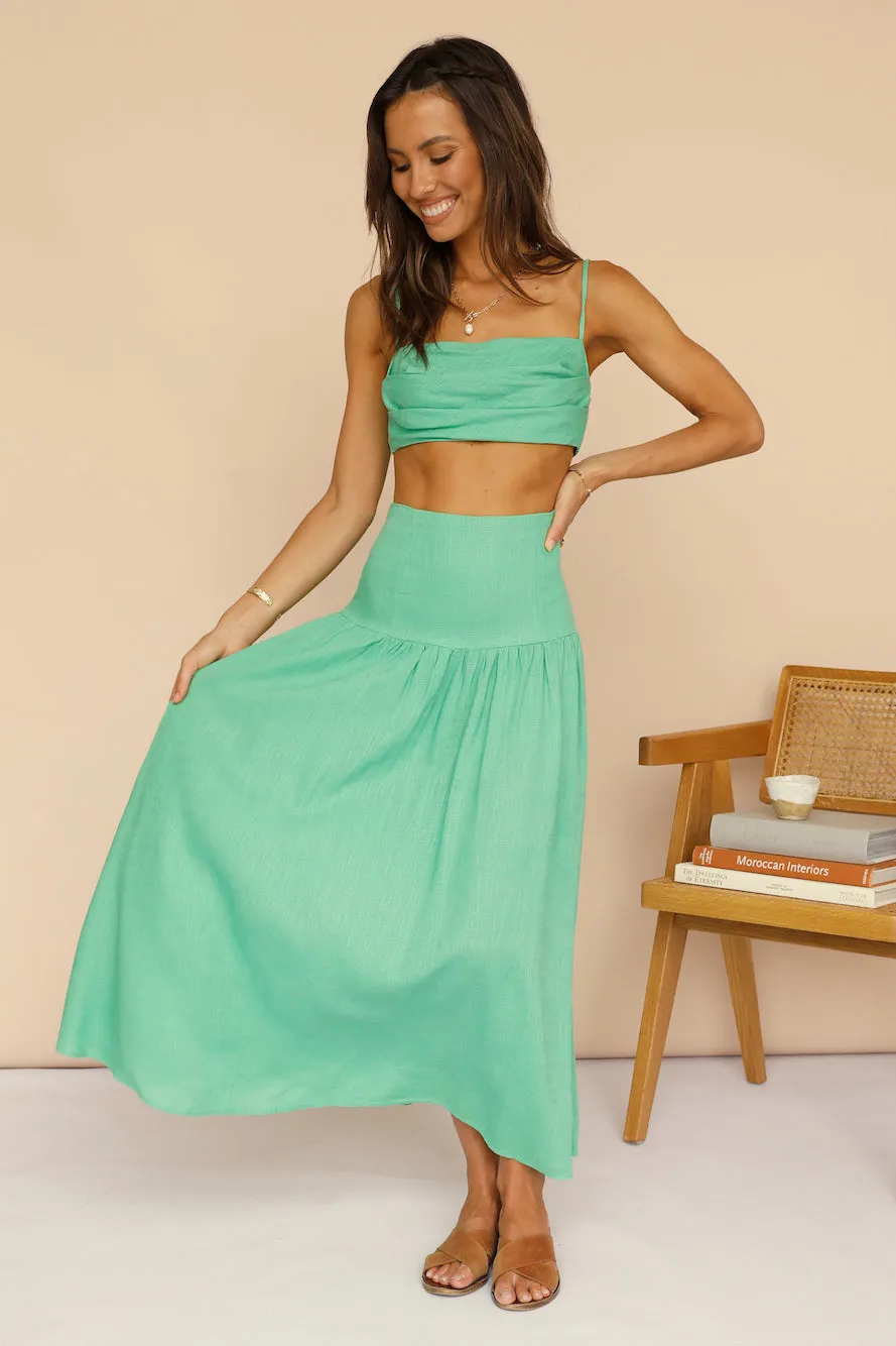 Natural Fragrance Maxi Skirt Green sold by Fortunate One product image thumbnail 2