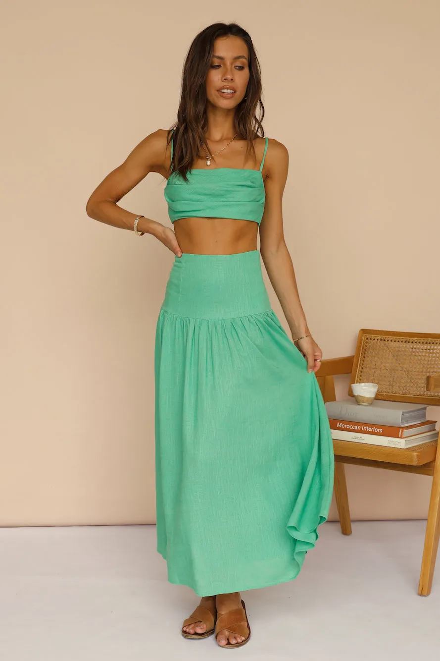 Natural Fragrance Maxi Skirt Green sold by Fortunate One