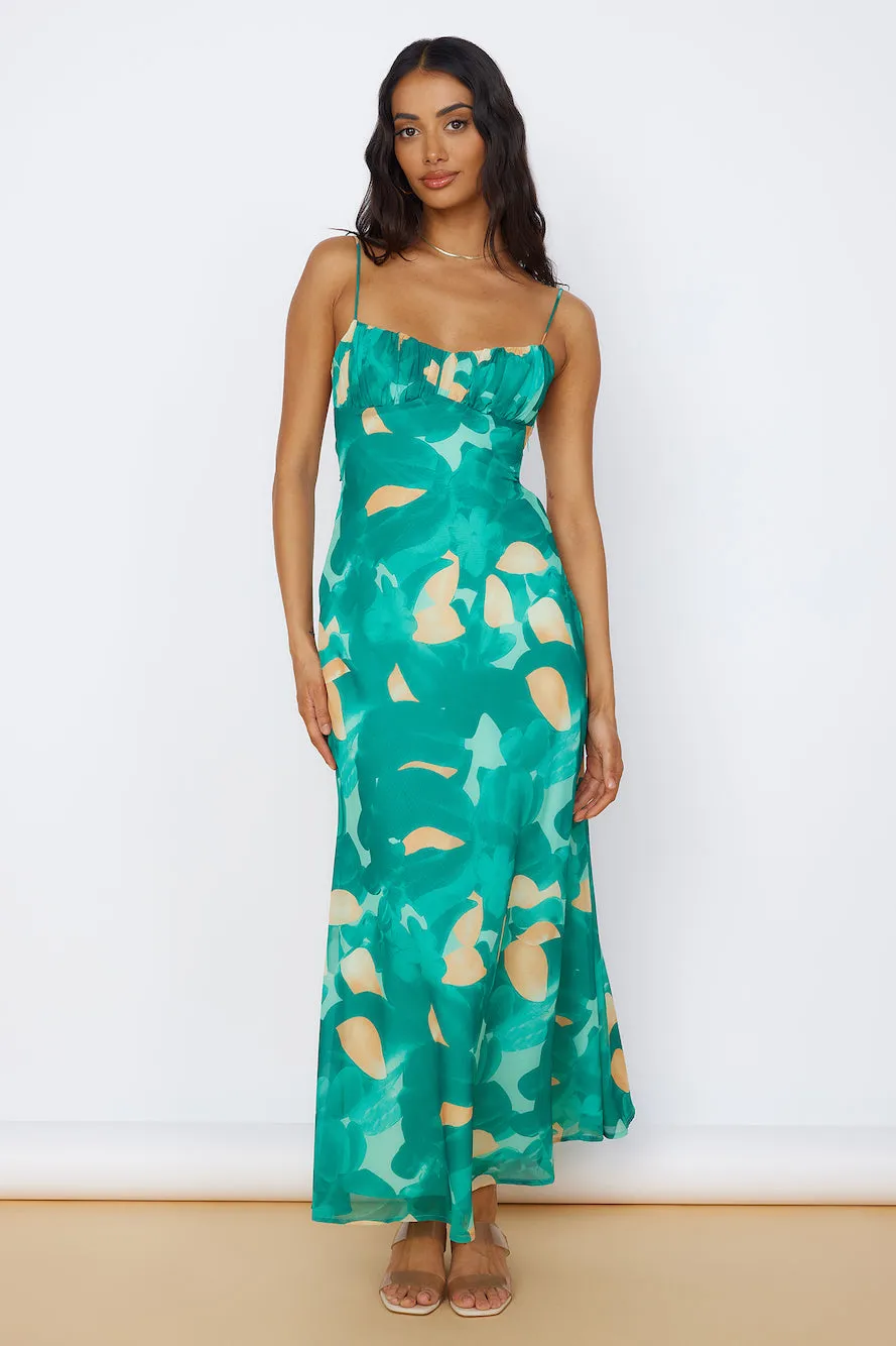 Fresh Start Maxi Dress Green sold by Fortunate One