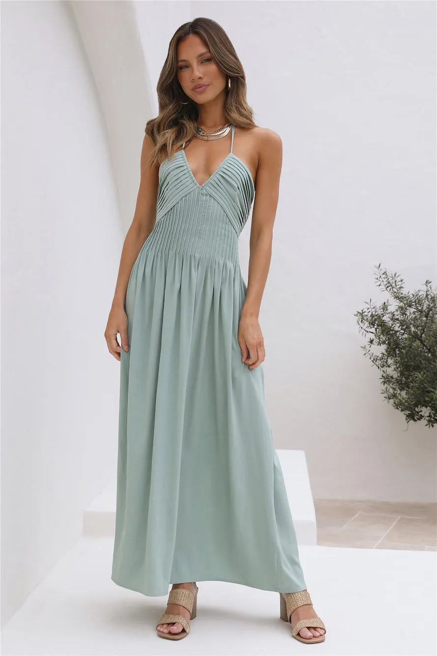 Cross My Heart Maxi Dress Sage sold by Fortunate One product image thumbnail 3