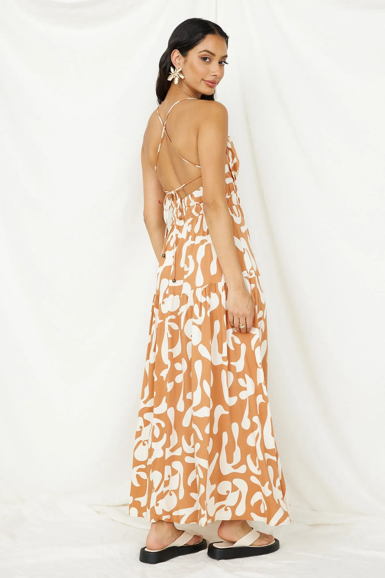 Lover Of Love Maxi Dress Brown sold by Fortunate One product image thumbnail 5
