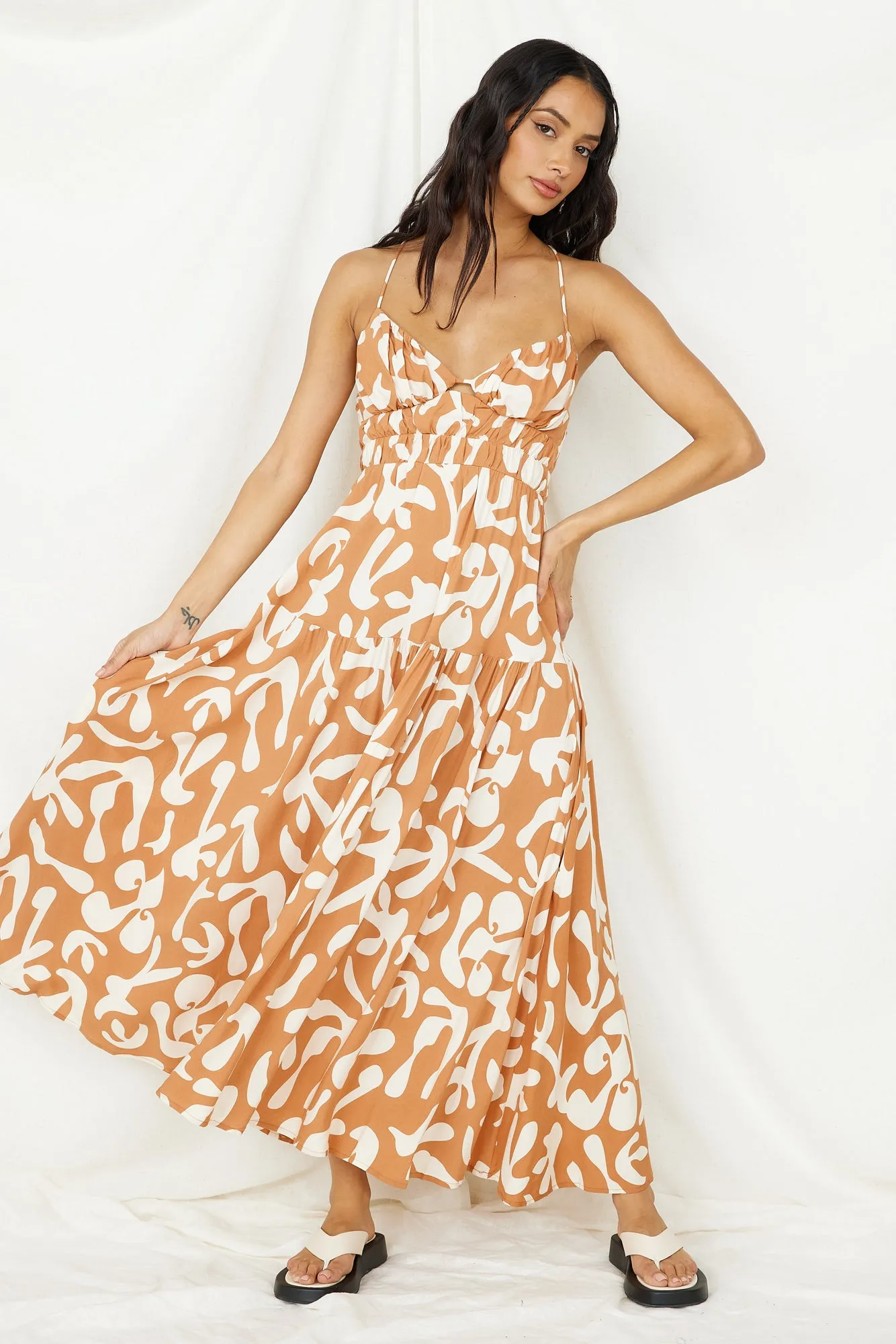Lover Of Love Maxi Dress Brown sold by Fortunate One product image thumbnail 2