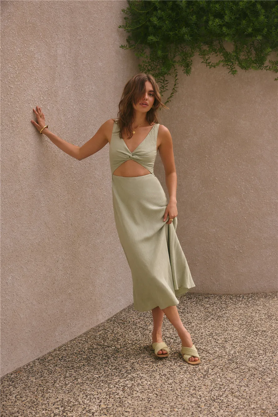 Soft Silhouette Maxi Dress Sage sold by Fortunate One