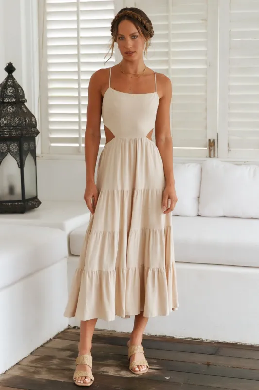 Got The Sun Maxi Dress Beige sold by Fortunate One