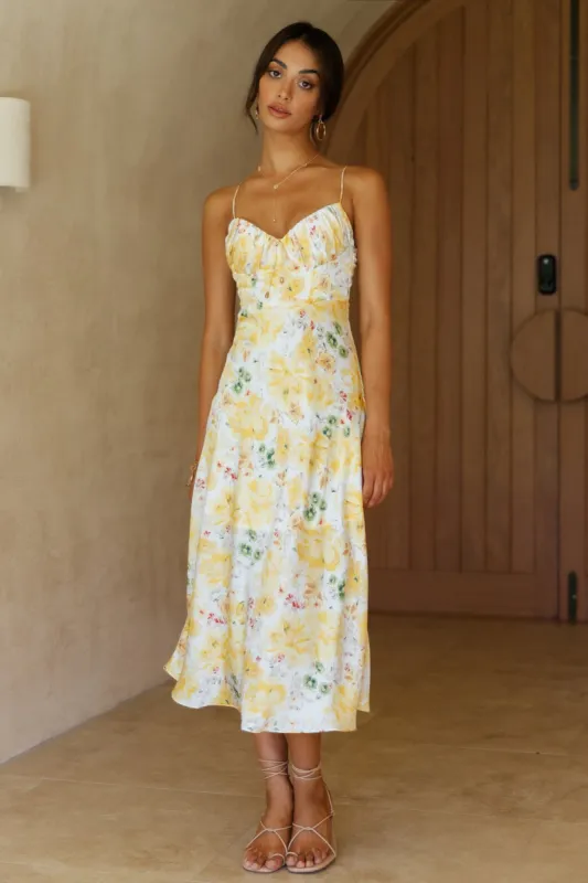 Whispered Confessions Maxi Dress Yellow sold by Fortunate One
