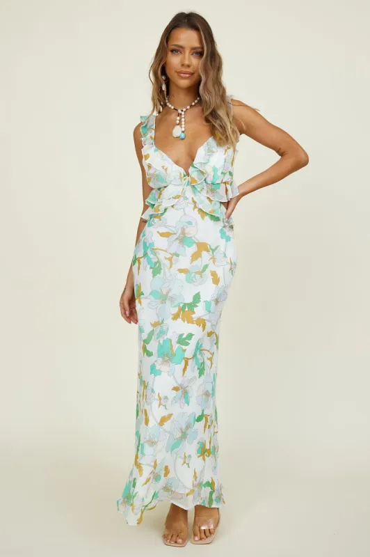West Coast Drive Maxi Dress Green sold by Fortunate One