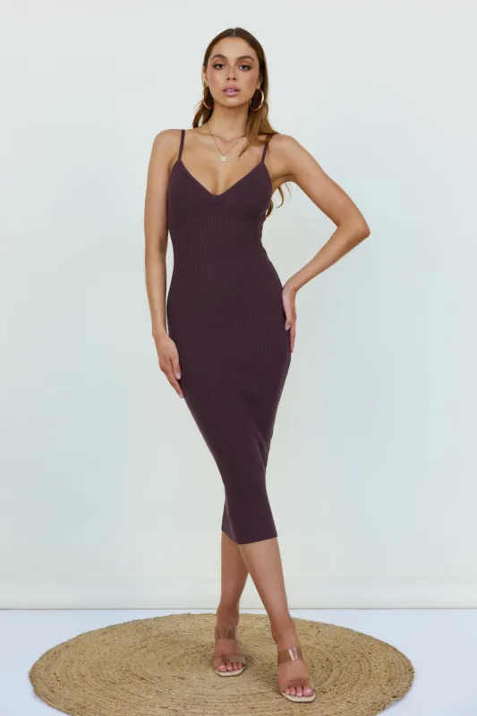 Summer System Midi Dress Brown sold by Fortunate One