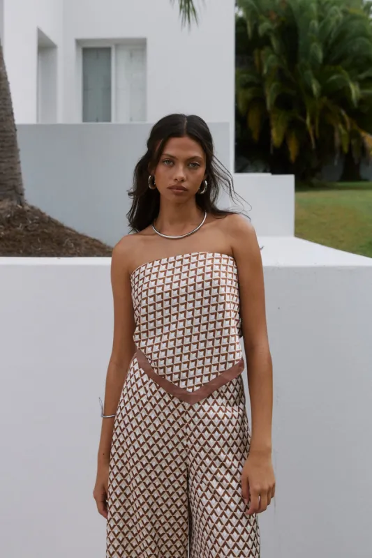 SEVEN WONDERS Milani Scarf Top Chocolate sold by Fortunate One