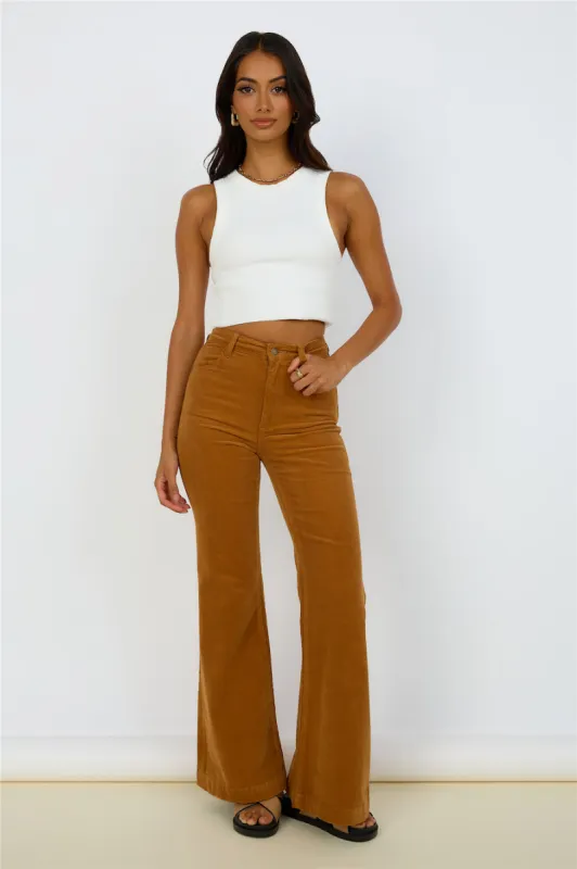 ROLLA'S Eastcoast Flare Pants Tancord sold by Fortunate One