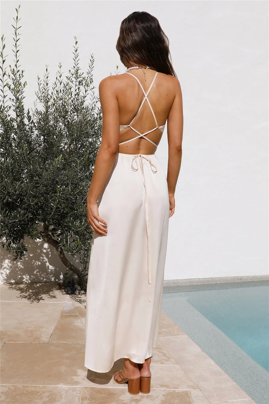 Rolling Waves Maxi Dress Champagne sold by Fortunate One product image thumbnail 5