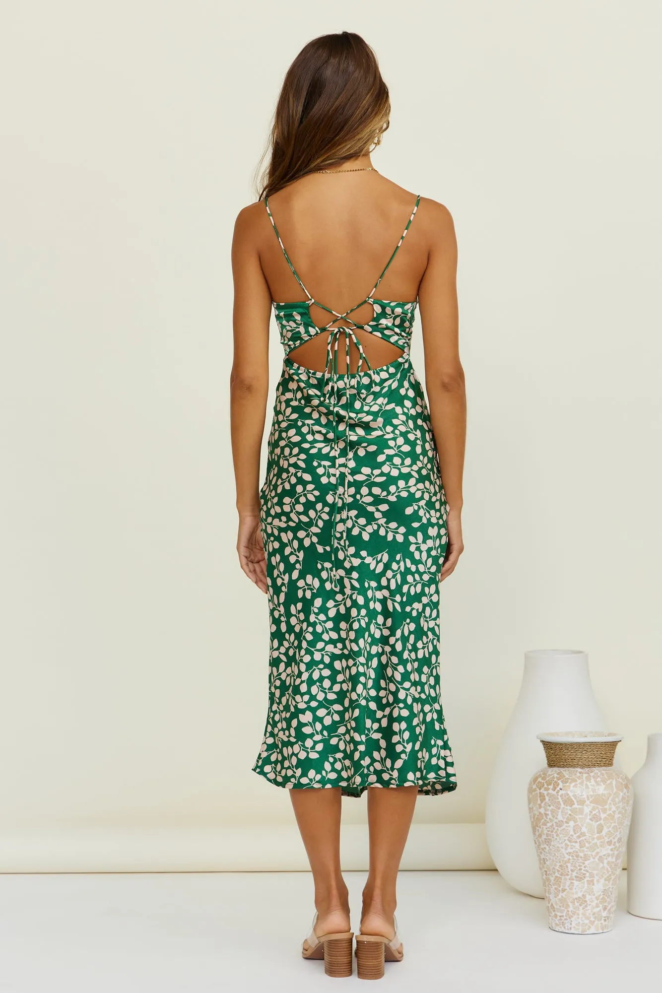 Climbing Vines Maxi Dress Green sold by Fortunate One product image thumbnail 4