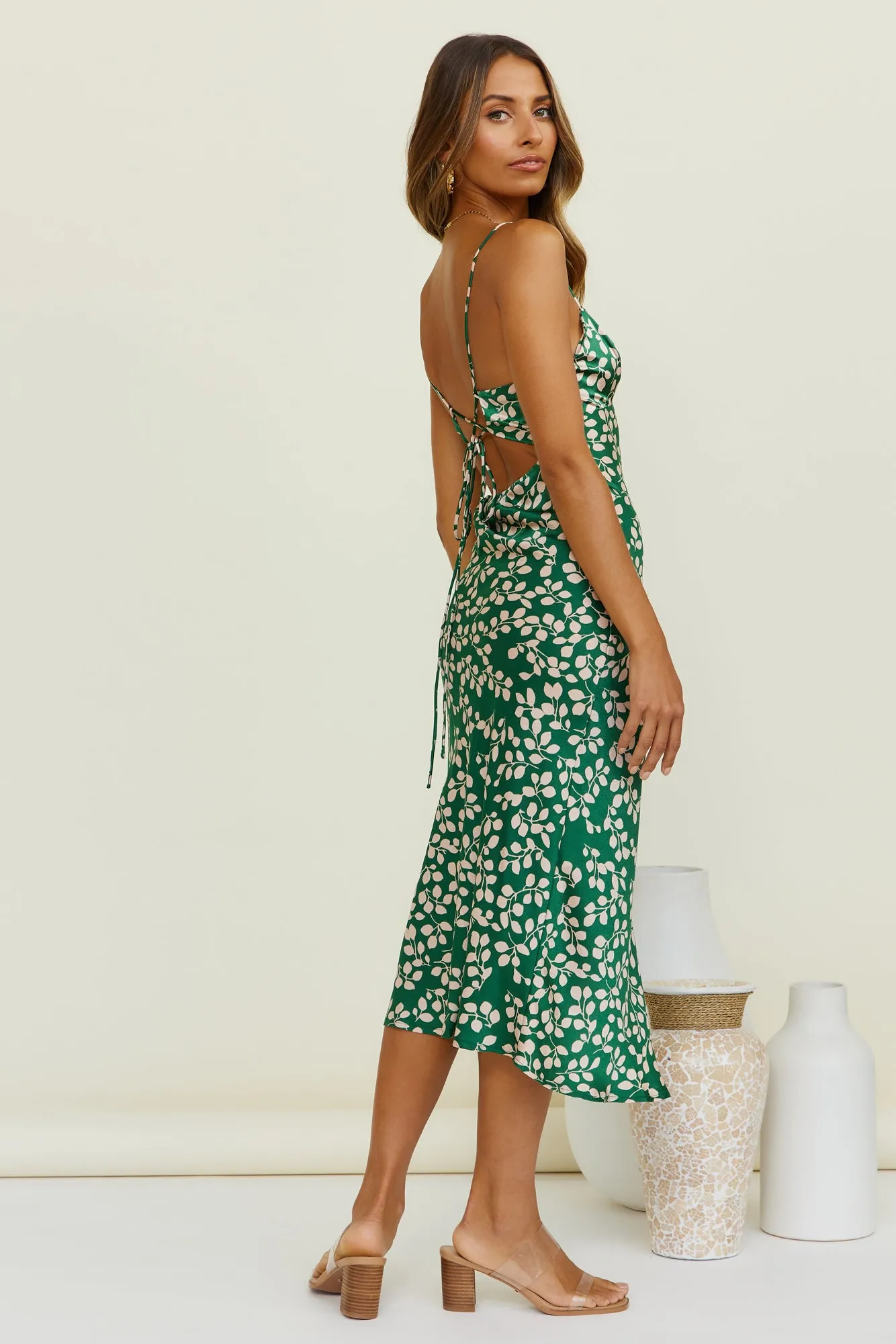 Climbing Vines Maxi Dress Green sold by Fortunate One product image thumbnail 5