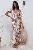 Whimsical Heart Maxi Dress Brown sold by Fortunate One