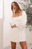 Francesca Linen Mini Dress White sold by Fortunate One