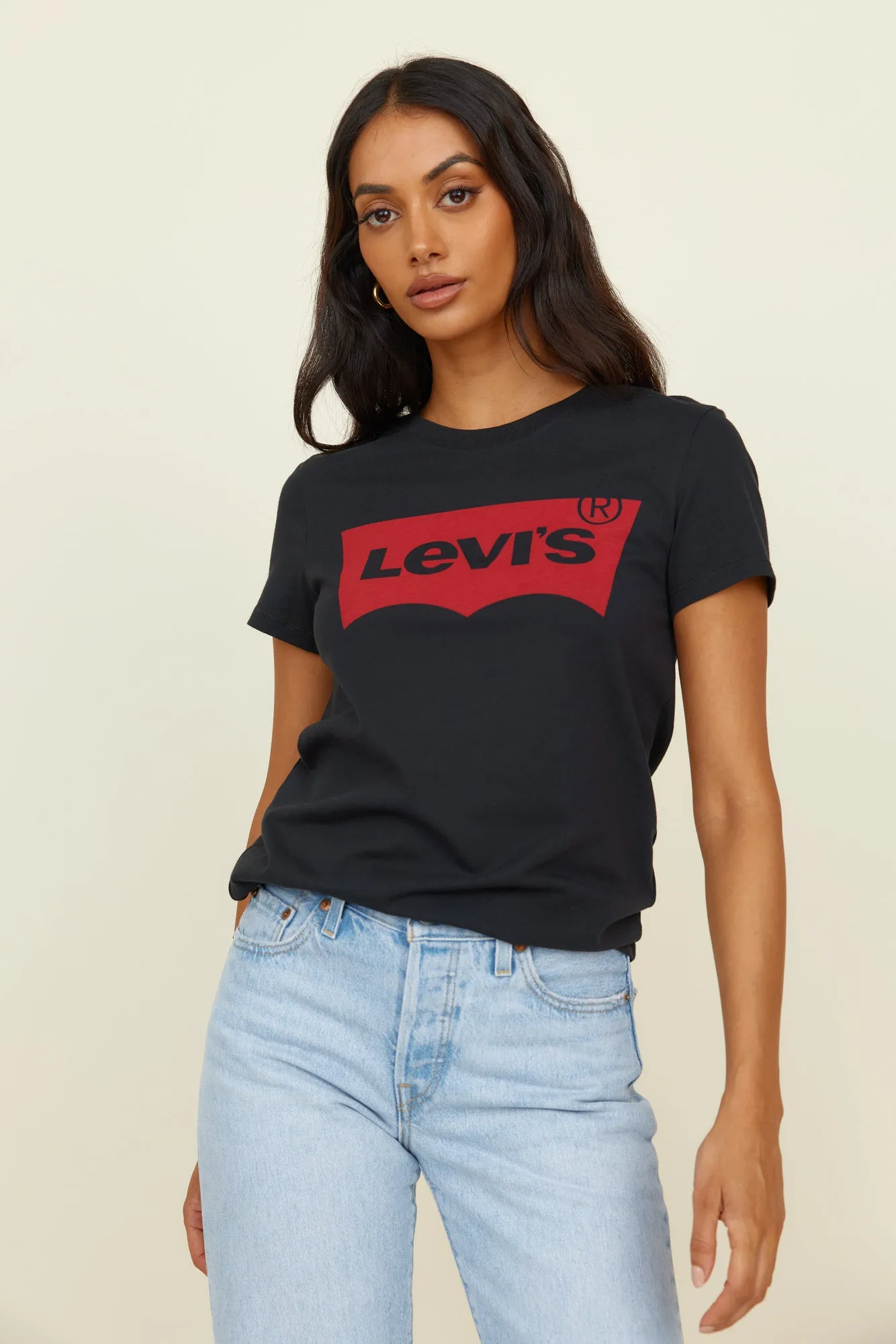 LEVI'S Logo Perfect T-Shirt Large Batwing Black sold by Fortunate One product image thumbnail 4