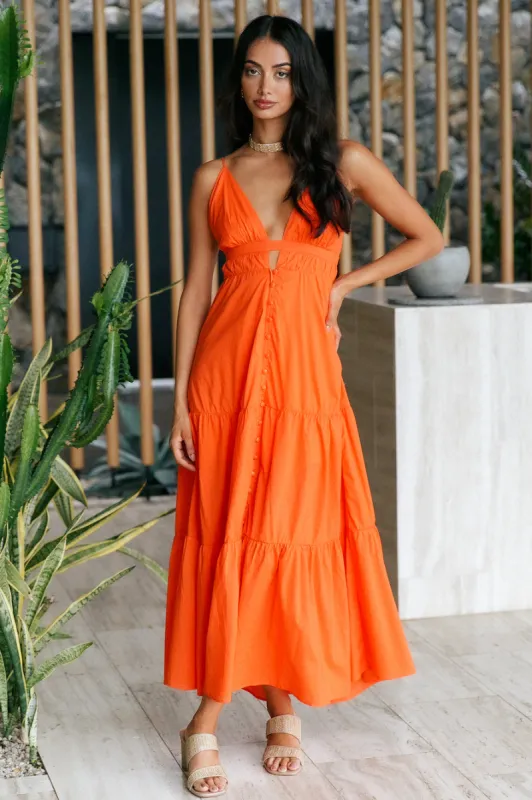 Freedom Within Maxi Dress Orange sold by Fortunate One