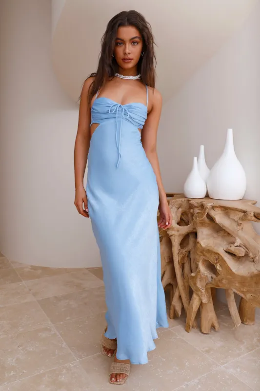Writing In The Sky Maxi Dress Blue sold by Fortunate One