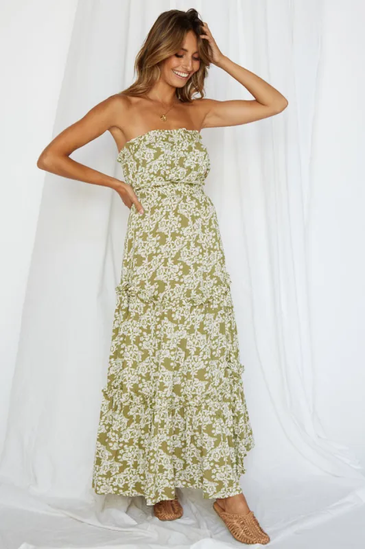 Atlas Maxi Dress Olive sold by Fortunate One