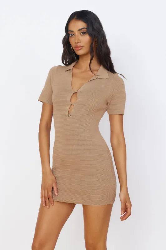 Feel Good Moments Mini Dress Brown sold by Fortunate One