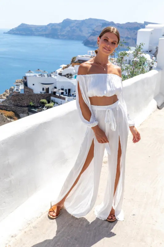 HELLO MOLLY Carefree Heart Pants White sold by Fortunate One