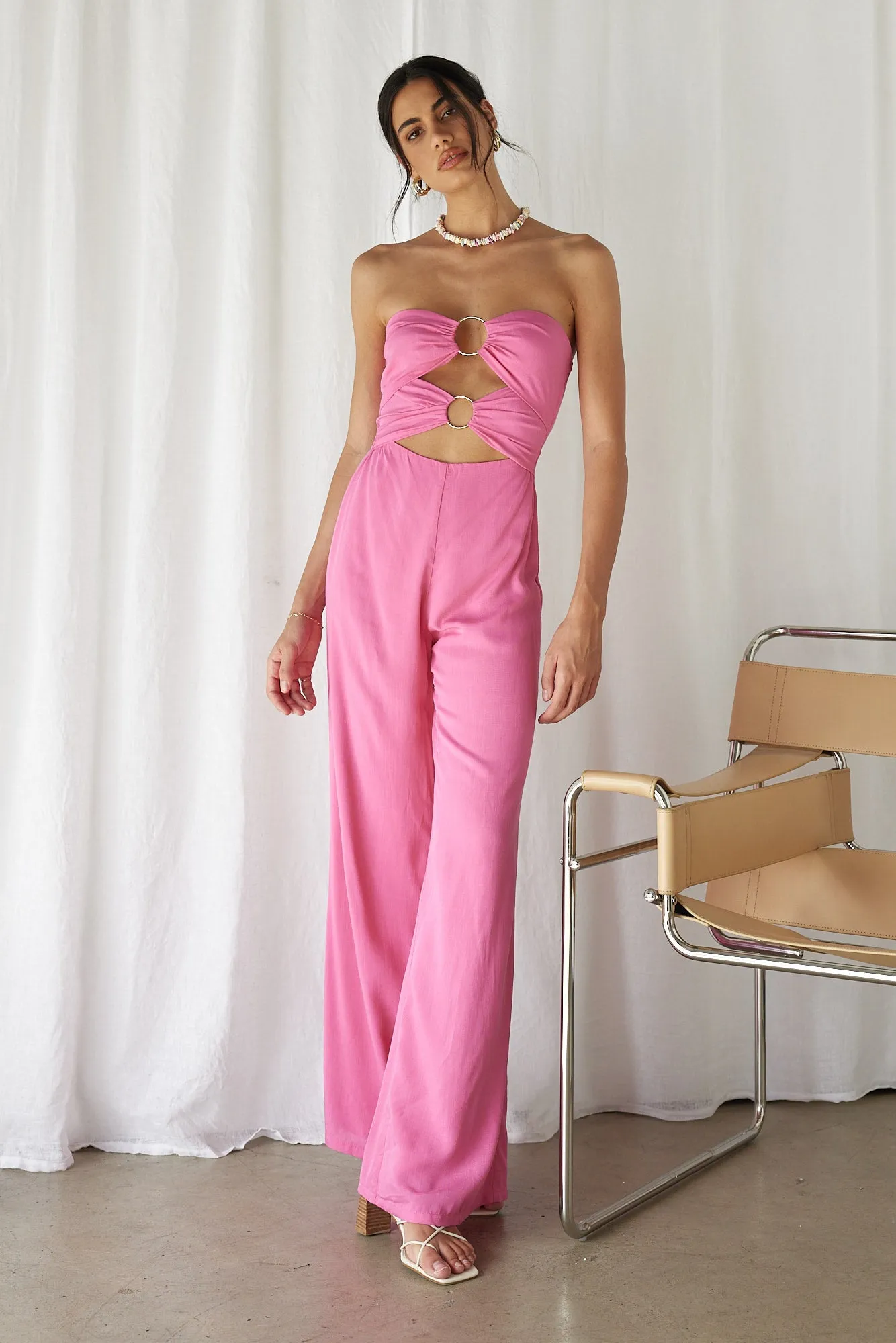 RUNAWAY THE LABEL Etta Jumpsuit Bubblegum sold by Fortunate One product image thumbnail 3