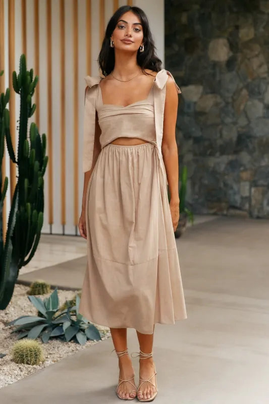 Lost In The Dream Maxi Dress Brown sold by Fortunate One