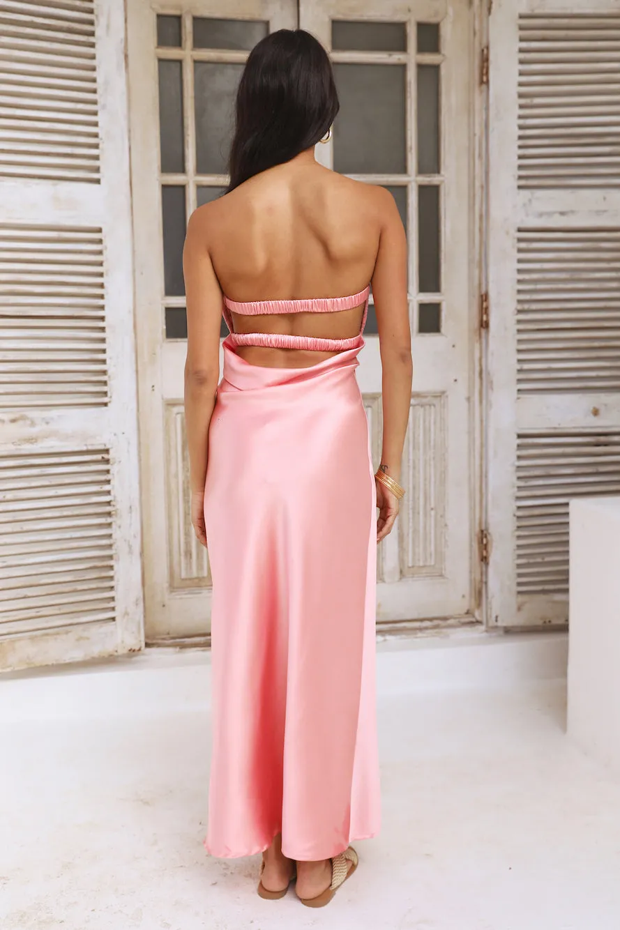 Laced With Gold Maxi Dress Rose sold by Fortunate One product image thumbnail 4