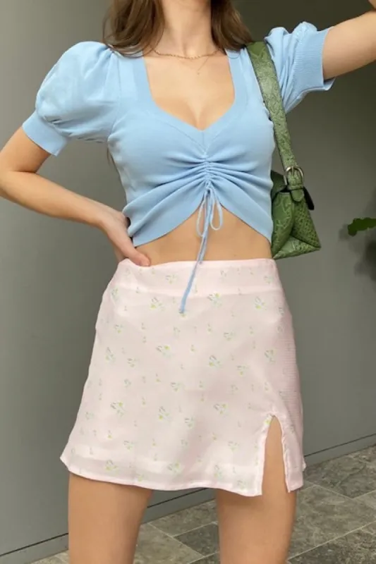 Lucie Mini Skirt Pink sold by Fortunate One