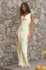 Dear Me Satin Maxi Dress Yellow sold by Fortunate One