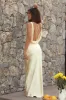 Dear Me Satin Maxi Dress Yellow sold by Fortunate One