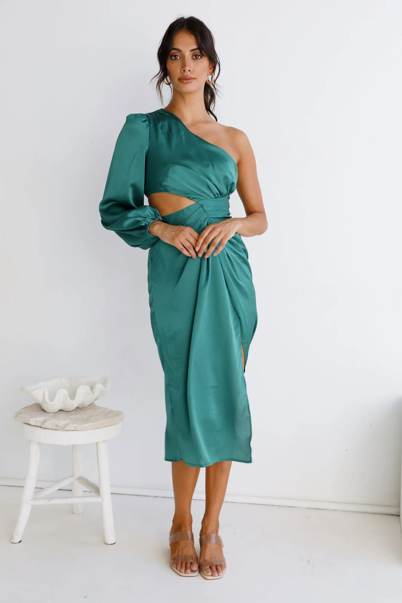 Middle Of The Night Midi Dress Green sold by Fortunate One product image thumbnail 3
