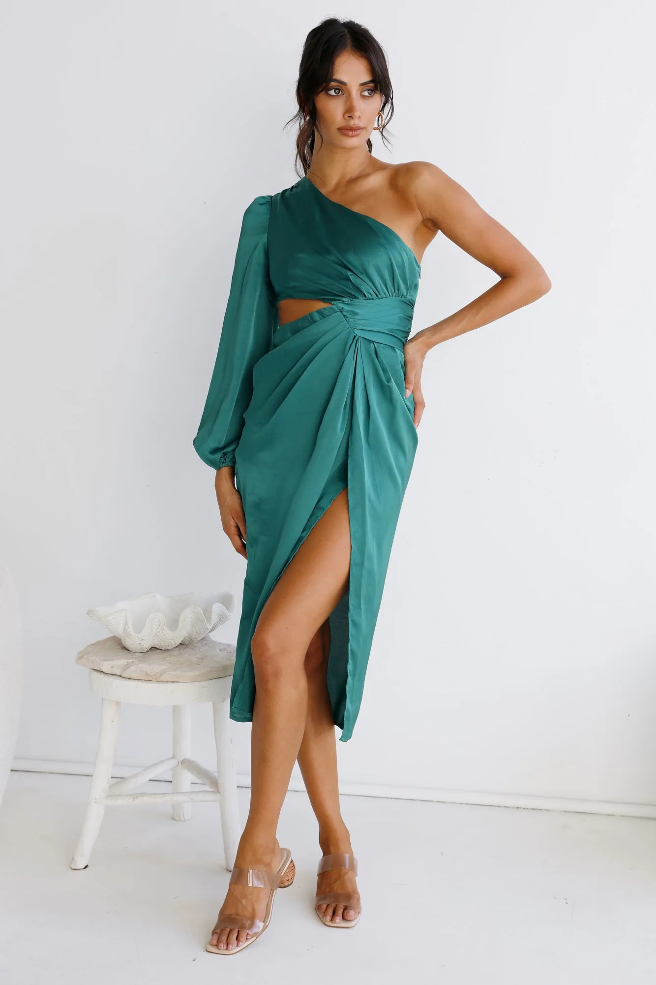 Middle Of The Night Midi Dress Green sold by Fortunate One product image thumbnail 2