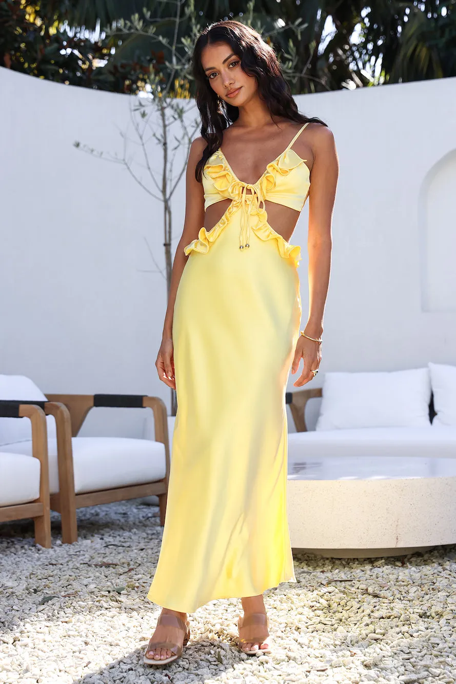 Don't Speak Maxi Dress Yellow sold by Fortunate One