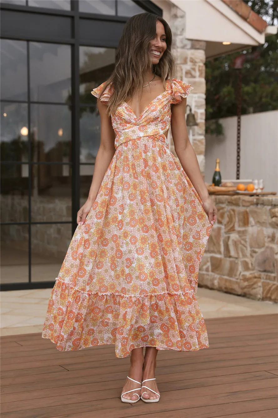 Starting Over Maxi Dress Orange sold by Fortunate One