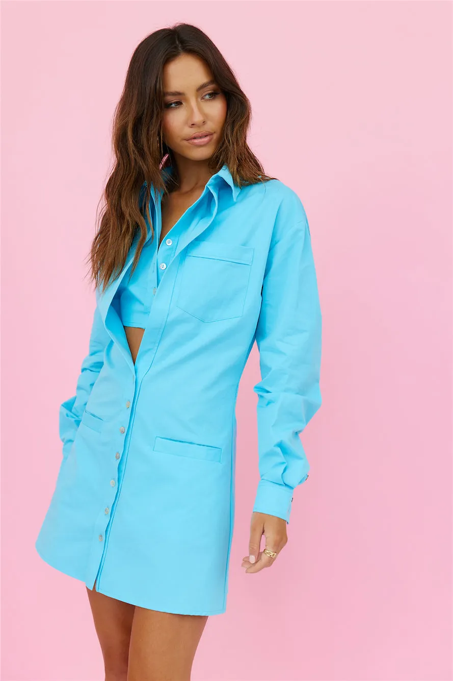 Heavenly Atlas Dress Blue sold by Fortunate One product image thumbnail 2