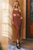 Touch Of The Sun Maxi Dress Brown sold by Fortunate One