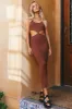 Touch Of The Sun Maxi Dress Brown sold by Fortunate One