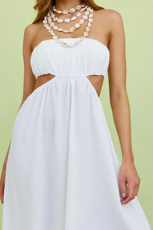 Delphina Maxi Dress White sold by Fortunate One