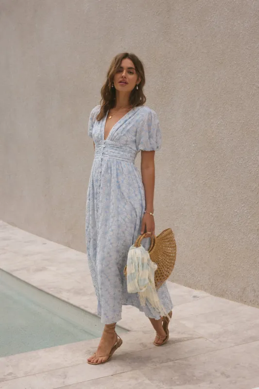Floral Dreams Maxi Dress Blue sold by Fortunate One