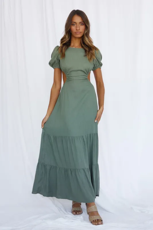 Open Promises Maxi Dress Khaki sold by Fortunate One
