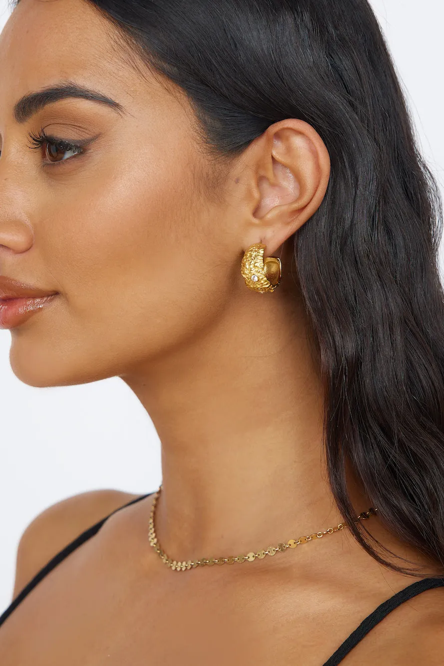 18k Gold Cliff Side Earrings Gold sold by Fortunate One