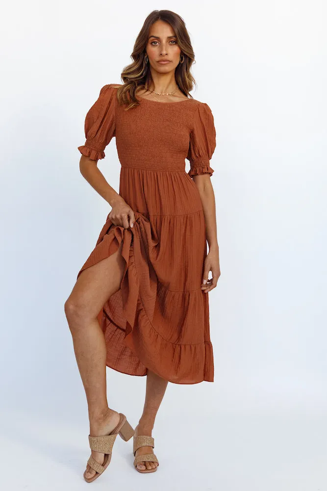 Spring To Spring Maxi Dress Brown sold by Fortunate One product image thumbnail 5