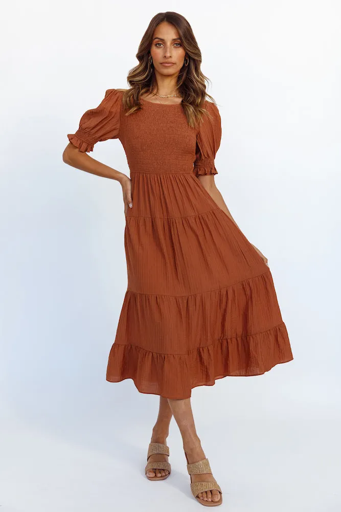 Spring To Spring Maxi Dress Brown sold by Fortunate One product image thumbnail 3