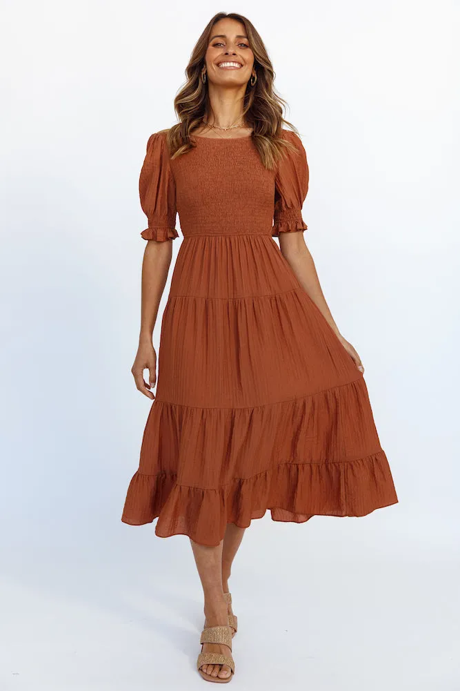 Spring To Spring Maxi Dress Brown sold by Fortunate One product image thumbnail 4