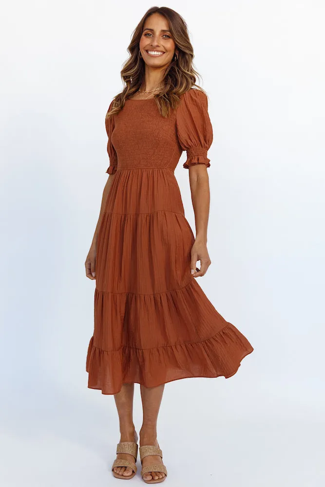 Spring To Spring Maxi Dress Brown sold by Fortunate One