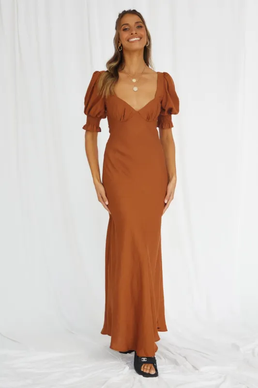 Calyx Maxi Dress Tan sold by Fortunate One