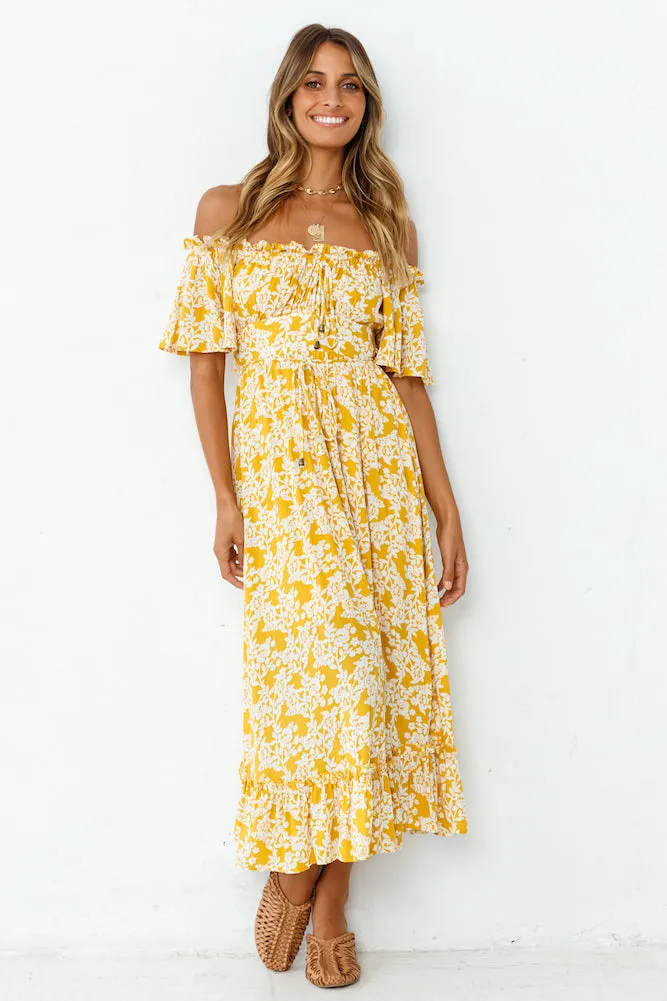 Running Heart Maxi Dress Mustard sold by Fortunate One product image thumbnail 2