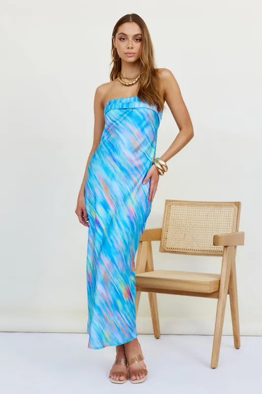 Palettes Of The Sky Maxi Dress Blue sold by Fortunate One